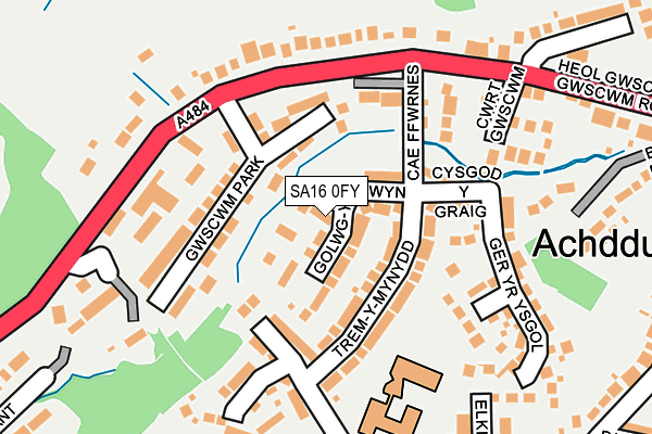 SA16 0FY map - OS OpenMap – Local (Ordnance Survey)