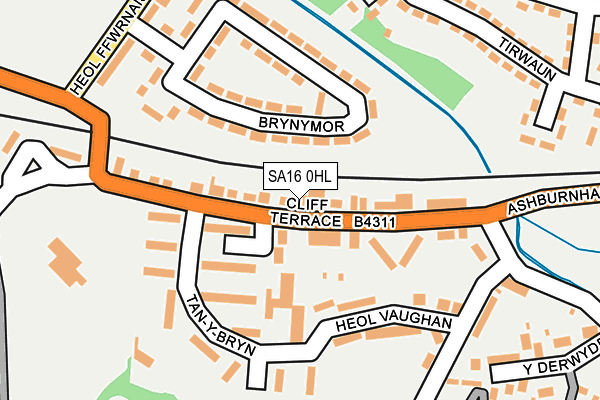 SA16 0HL map - OS OpenMap – Local (Ordnance Survey)