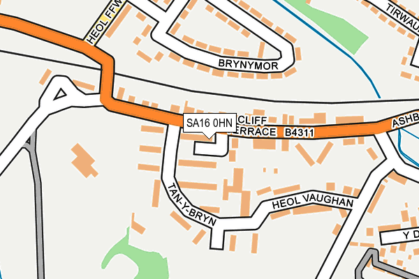 SA16 0HN map - OS OpenMap – Local (Ordnance Survey)