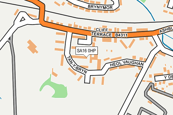 SA16 0HP map - OS OpenMap – Local (Ordnance Survey)