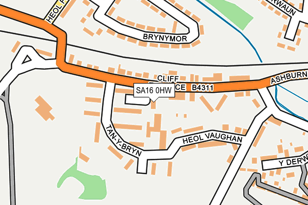 SA16 0HW map - OS OpenMap – Local (Ordnance Survey)