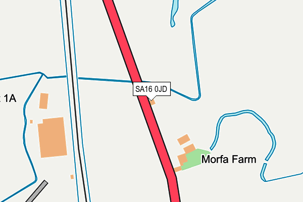SA16 0JD map - OS OpenMap – Local (Ordnance Survey)