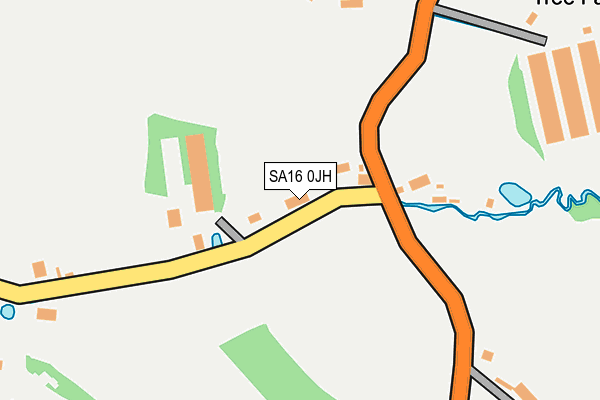 SA16 0JH map - OS OpenMap – Local (Ordnance Survey)