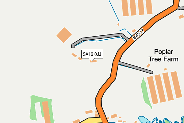 SA16 0JJ map - OS OpenMap – Local (Ordnance Survey)