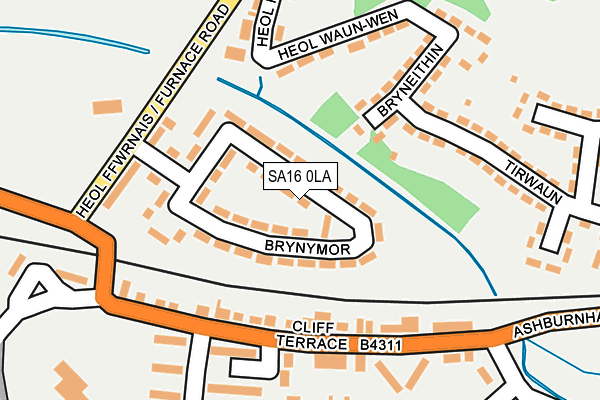 SA16 0LA map - OS OpenMap – Local (Ordnance Survey)