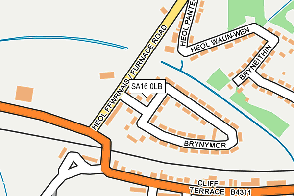 SA16 0LB map - OS OpenMap – Local (Ordnance Survey)