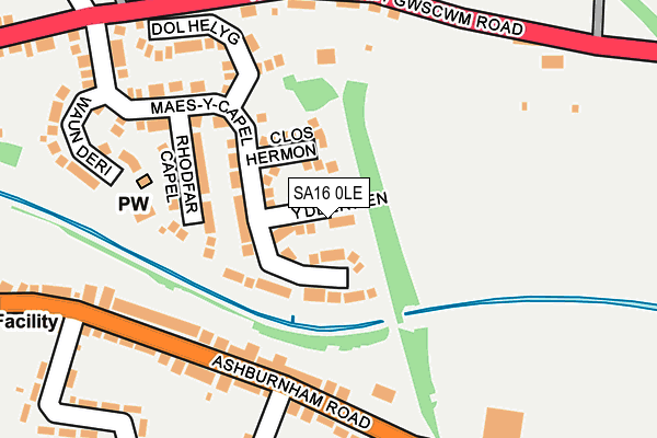 SA16 0LE map - OS OpenMap – Local (Ordnance Survey)