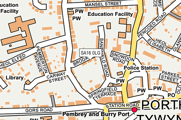 SA16 0LG map - OS OpenMap – Local (Ordnance Survey)