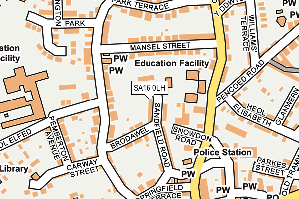 SA16 0LH map - OS OpenMap – Local (Ordnance Survey)