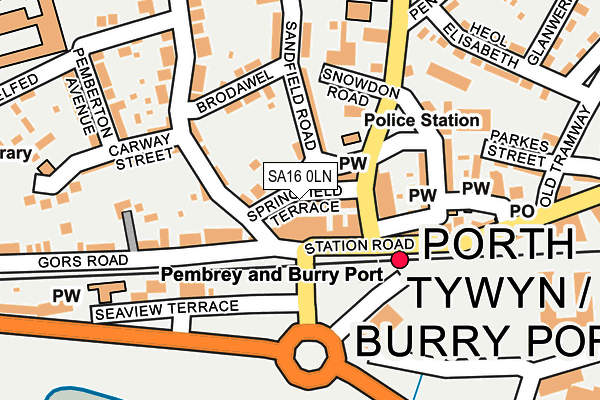 SA16 0LN map - OS OpenMap – Local (Ordnance Survey)