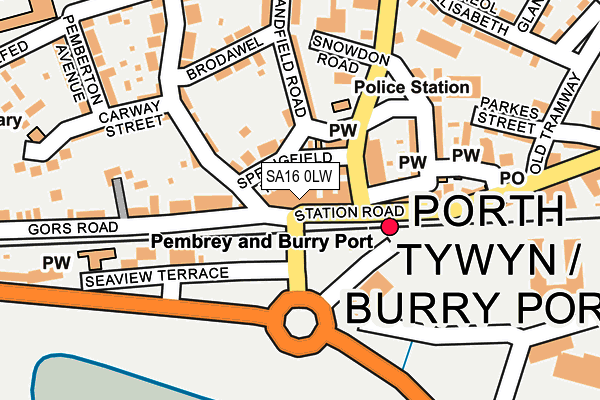 SA16 0LW map - OS OpenMap – Local (Ordnance Survey)