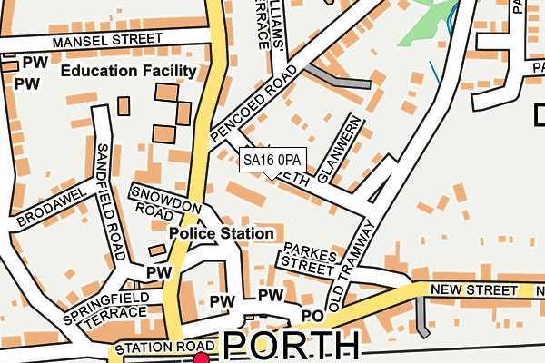 SA16 0PA map - OS OpenMap – Local (Ordnance Survey)