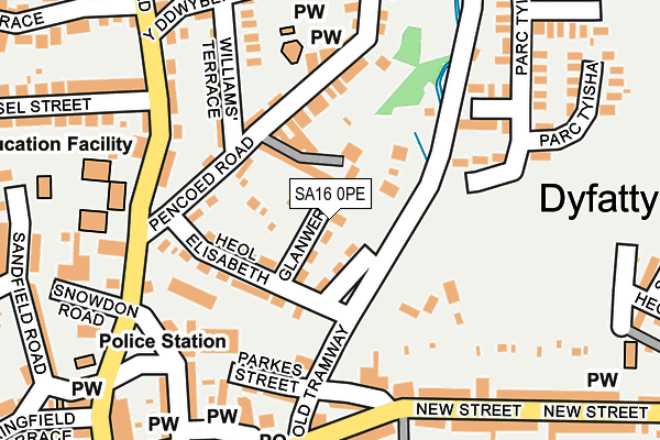 SA16 0PE map - OS OpenMap – Local (Ordnance Survey)