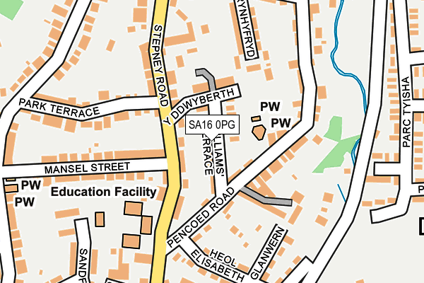 SA16 0PG map - OS OpenMap – Local (Ordnance Survey)