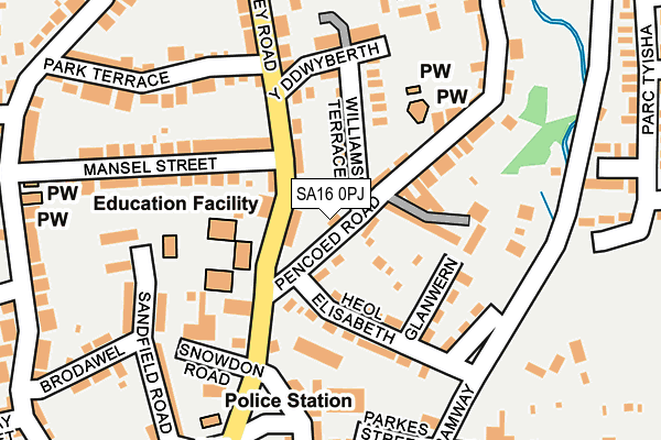 SA16 0PJ map - OS OpenMap – Local (Ordnance Survey)