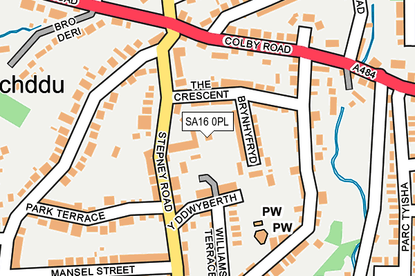 SA16 0PL map - OS OpenMap – Local (Ordnance Survey)