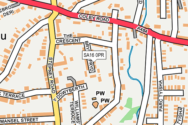 SA16 0PR map - OS OpenMap – Local (Ordnance Survey)
