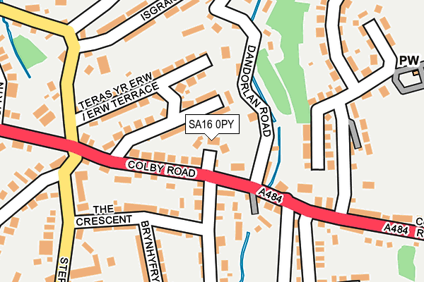 SA16 0PY map - OS OpenMap – Local (Ordnance Survey)