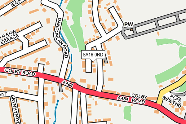 SA16 0RD map - OS OpenMap – Local (Ordnance Survey)