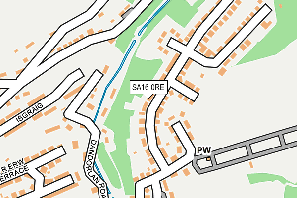 SA16 0RE map - OS OpenMap – Local (Ordnance Survey)