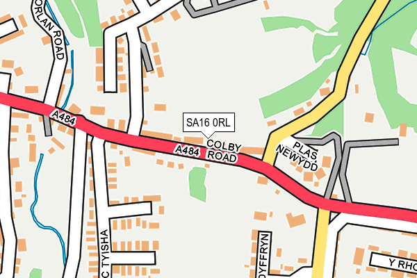 SA16 0RL map - OS OpenMap – Local (Ordnance Survey)