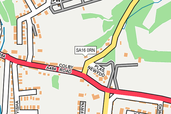 SA16 0RN map - OS OpenMap – Local (Ordnance Survey)