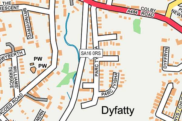 SA16 0RS map - OS OpenMap – Local (Ordnance Survey)