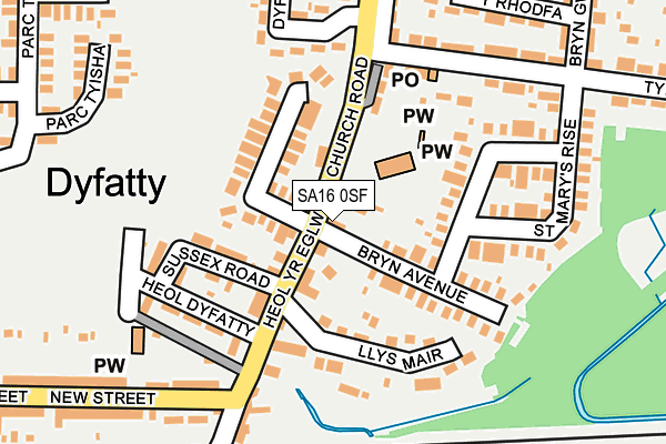 SA16 0SF map - OS OpenMap – Local (Ordnance Survey)