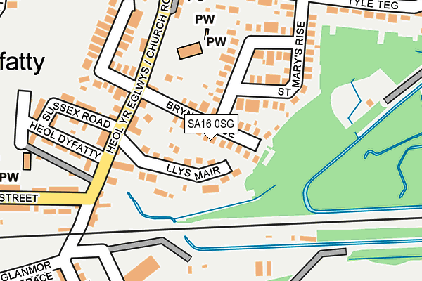 SA16 0SG map - OS OpenMap – Local (Ordnance Survey)