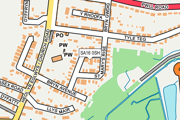 SA16 0SH map - OS OpenMap – Local (Ordnance Survey)