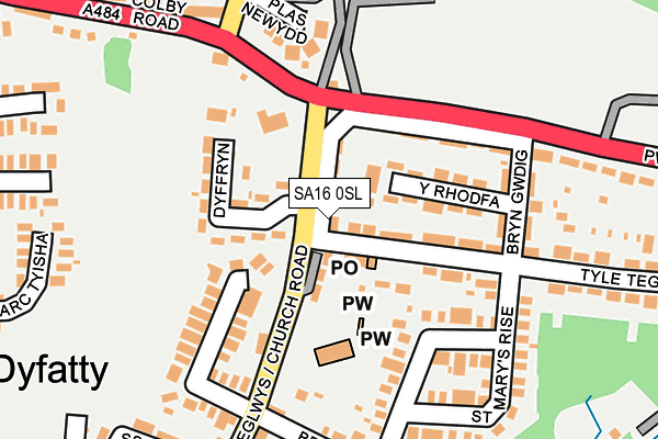 SA16 0SL map - OS OpenMap – Local (Ordnance Survey)