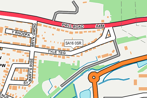 SA16 0SR map - OS OpenMap – Local (Ordnance Survey)