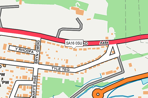 SA16 0SU map - OS OpenMap – Local (Ordnance Survey)