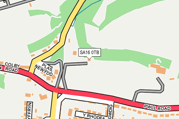 SA16 0TB map - OS OpenMap – Local (Ordnance Survey)