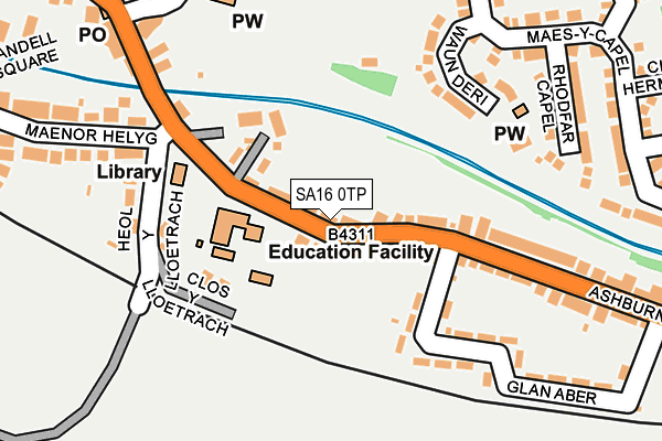 SA16 0TP map - OS OpenMap – Local (Ordnance Survey)