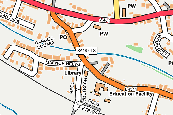 SA16 0TS map - OS OpenMap – Local (Ordnance Survey)