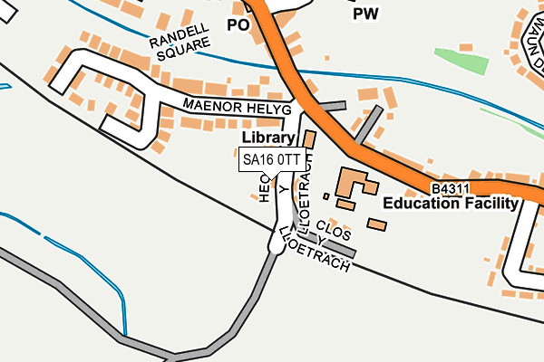 SA16 0TT map - OS OpenMap – Local (Ordnance Survey)