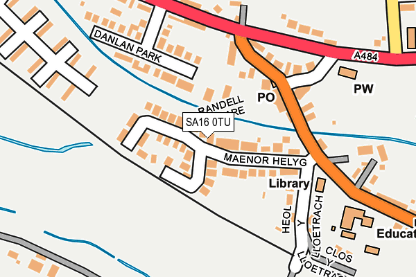 SA16 0TU map - OS OpenMap – Local (Ordnance Survey)