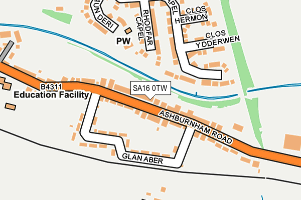SA16 0TW map - OS OpenMap – Local (Ordnance Survey)