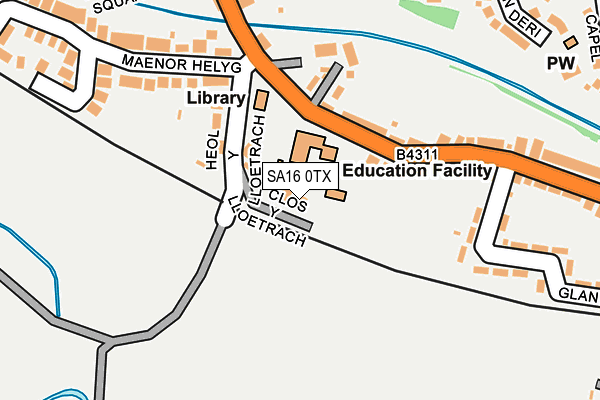 SA16 0TX map - OS OpenMap – Local (Ordnance Survey)