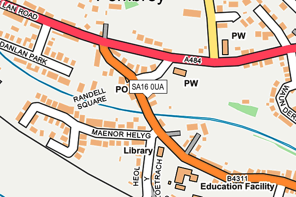 SA16 0UA map - OS OpenMap – Local (Ordnance Survey)