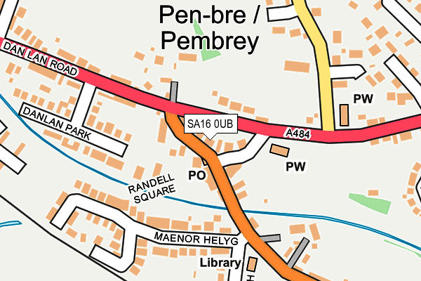 SA16 0UB map - OS OpenMap – Local (Ordnance Survey)