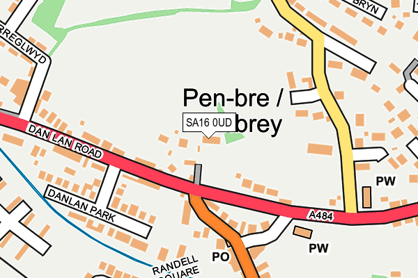 SA16 0UD map - OS OpenMap – Local (Ordnance Survey)