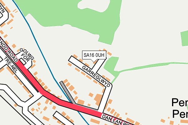 SA16 0UH map - OS OpenMap – Local (Ordnance Survey)
