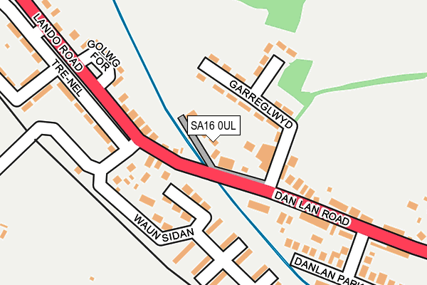 SA16 0UL map - OS OpenMap – Local (Ordnance Survey)