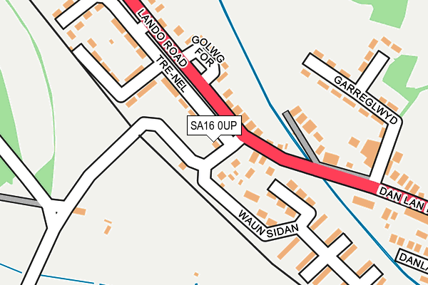 SA16 0UP map - OS OpenMap – Local (Ordnance Survey)