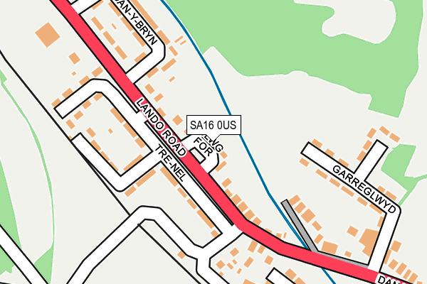 SA16 0US map - OS OpenMap – Local (Ordnance Survey)