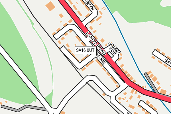 SA16 0UT map - OS OpenMap – Local (Ordnance Survey)