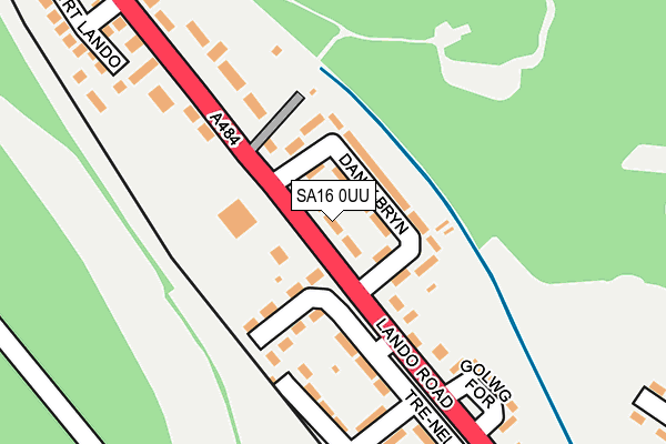 SA16 0UU map - OS OpenMap – Local (Ordnance Survey)