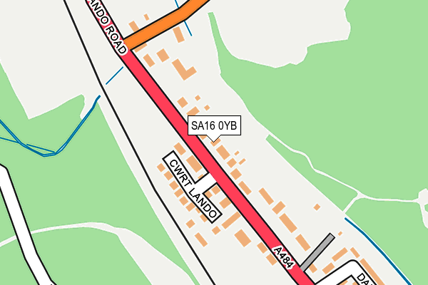 SA16 0YB map - OS OpenMap – Local (Ordnance Survey)